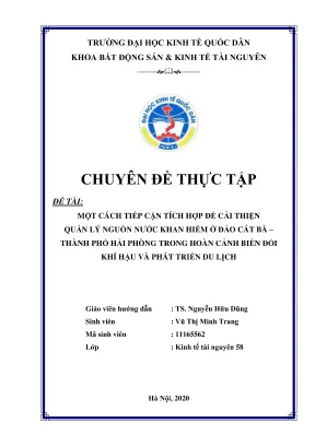 Quản lý nước khan hiếm tại đảo Cát Bà: Giải pháp tích 