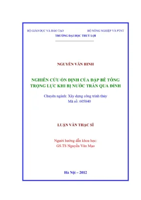 Nghiên cứu ổn định đập bê tông trọng lực khi nước tràn