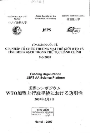 Gia Nhập WTO: Tính Minh Bạch Trong Thủ Tục Hành Chính