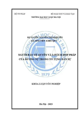 Bảo vệ quyền lợi hợp pháp trong tố tụng dân sự: Khóa 