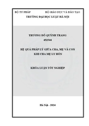 Hệ quả pháp lý giữa cha mẹ và con khi ly hôn