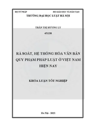 Rà Soát Hệ Thống Hoá Văn Bản Quy Phạm Pháp Luật Tại Việt 