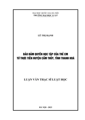 Bảo đảm quyền học tập của trẻ em tại huyện Cẩm Thủy, 