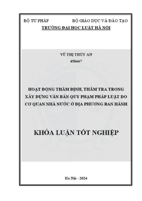 Thẩm định và thẩm tra văn bản quy phạm pháp luật địa phương