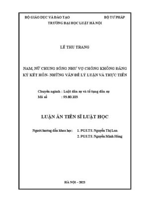 Nghiên cứu về quan hệ nam nữ chung sống không đăng ký