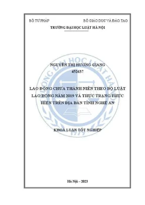 Thực trạng lao động chưa thành niên theo bộ luật lao 