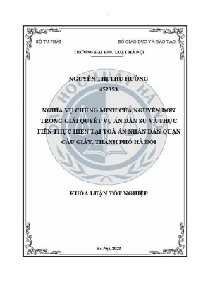Nghĩa vụ chứng minh của nguyên đơn trong vụ án dân sự