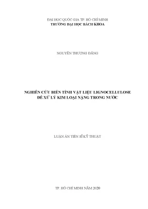 Nghiên cứu biến tính lignocellulose để xử lý kim loại