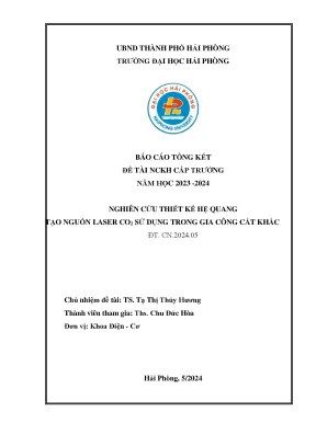 Nghiên cứu thiết kế hệ quang tạo laser CO2 cho gia công 
