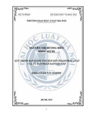 Quy trình ban hành văn bản quy phạm pháp luật của Uỷ ban 