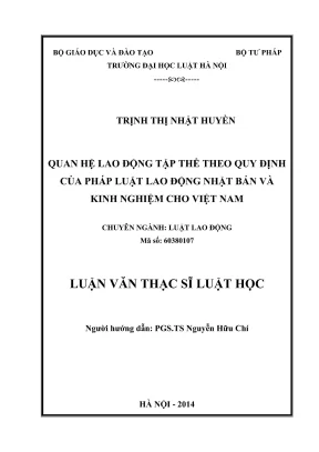 Nghiên cứu luật lao động Nhật Bản và bài học cho Việt Nam