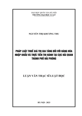 Nghiên cứu pháp luật thuế giá trị gia tăng hàng hóa nhập