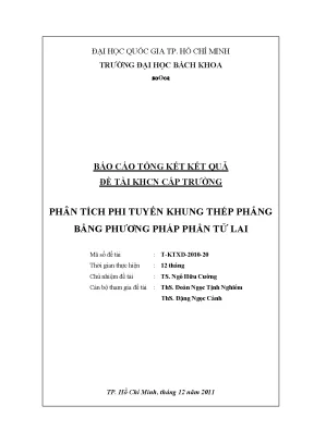 Phân Tích Phi Tuyến Khung Thép Phẳng Bằng Phương Pháp