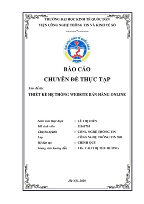Hệ Thống Website Bán Hàng Online: Hướng Dẫn Thực Tập