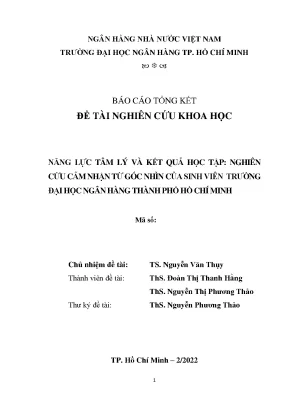 Nghiên cứu tâm lý và kết quả học tập của sinh viên Đại