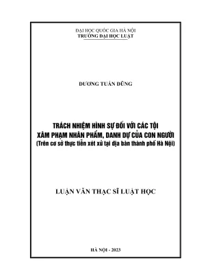 Trách nhiệm hình sự với tội xâm phạm nhân phẩm tại Hà Nội