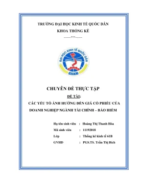 Yếu tố ảnh hưởng đến giá cổ phiếu doanh nghiệp tài chính 