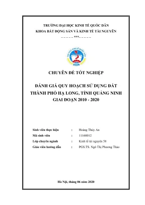 Đánh giá quy hoạch sử dụng đất Hạ Long 2010-2020