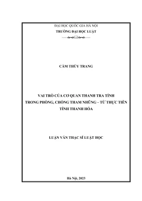 Vai trò của cơ quan thanh tra tỉnh trong phòng chống 