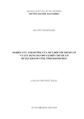 Nghiên cứu ảnh hưởng mưa đến trượt lở và bản đồ tai biến 