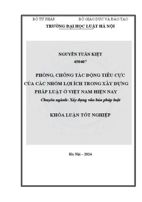 Phòng Chống Tác Động Tiêu Cực Của Nhóm Lợi Ích Trong Xây 