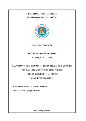 Nghiên cứu giảng dạy triết học Mác-Lênin tại Đại học Hải 