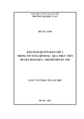 Quyền bào chữa trong tố tụng hình sự tại huyện Hoài Đức, 