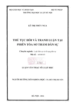 Nghiên cứu thủ tục hỏi và tranh luận tại phiên tòa sơ