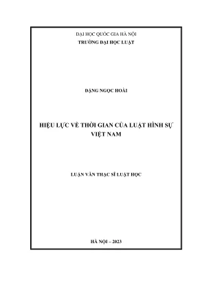 Hiệu lực thời gian của luật hình sự Việt Nam