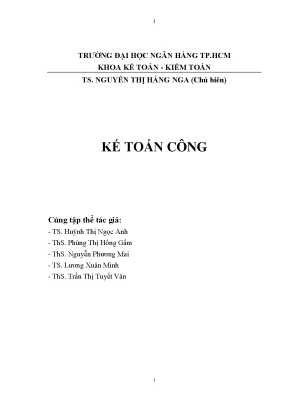 Giáo Trình Kế Toán Công của Nguyễn Thị Hằng Nga