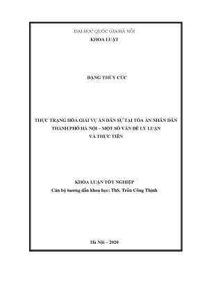 Thực trạng hòa giải vụ án dân sự tại Tòa án Nhân dân TP 