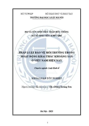 Bảo vệ môi trường trong khai thác khoáng sản tại Việt
