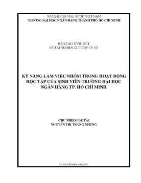 Kỹ Năng Làm Việc Nhóm Trong Học Tập Của Sinh Viên Đại