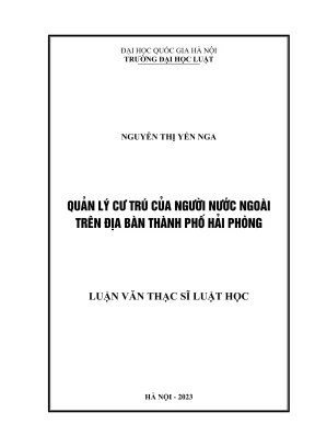 Quản lý cư trú người nước ngoài tại Hải Phòng: Nghiên