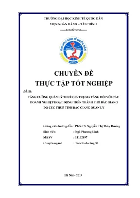 Quản lý thuế giá trị gia tăng cho doanh nghiệp tại Bắc Giang