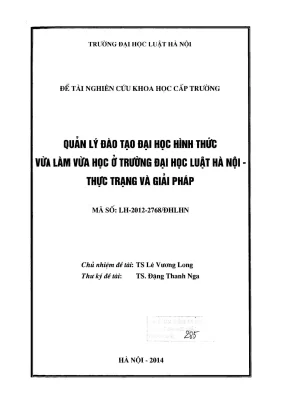 Giải pháp nâng cao quản lý đào tạo đại học hình thức vừa 