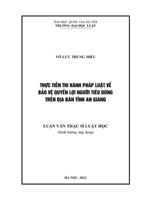 Thực tiễn thi hành pháp luật bảo vệ quyền lợi người tiêu