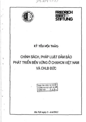 Phát triển bền vững: Chính sách pháp luật Việt Nam và Đức