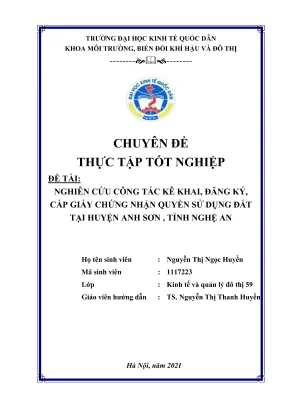 Nghiên cứu công tác cấp giấy chứng nhận quyền sử dụng 