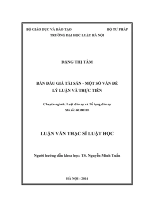 Nghiên cứu lý luận và thực tiễn về bán đấu giá tài sản