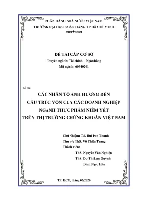 Nhân tố ảnh hưởng đến cấu trúc vốn doanh nghiệp thực