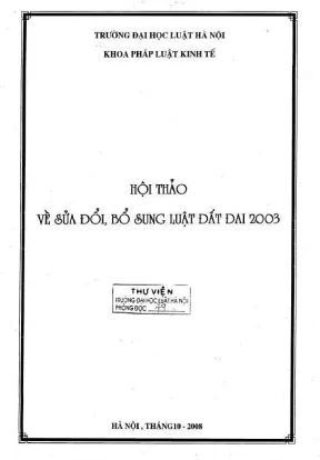 Hội thảo về sửa đổi luật đất đai 2003: Những điểm mới và