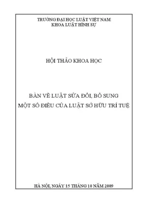 Tổng hợp hội thảo về luật sở hữu trí tuệ và sửa đổi mới nhất