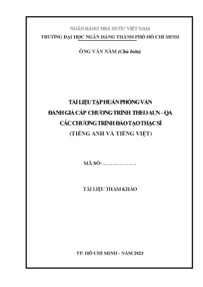 Hướng dẫn phỏng vấn đánh giá chương trình thạc sĩ theo 