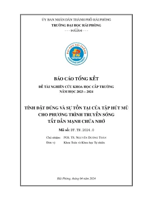 Nghiên cứu sự tồn tại của tập hút mũ trong phương trình