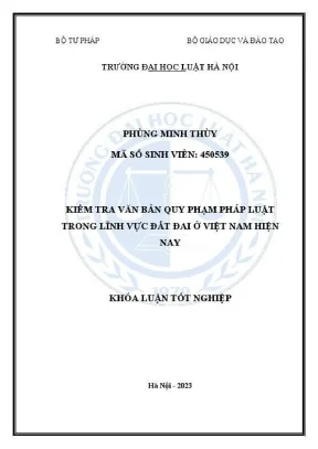 Kiểm Tra Văn Bản Quy Phạm Pháp Luật Về Đất Đai Tại Việt Nam