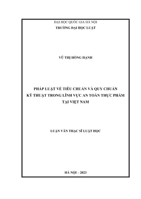 Tiêu chuẩn quy chuẩn kỹ thuật an toàn thực phẩm tại Việt