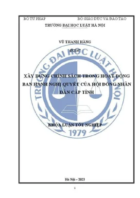 Xây dựng chính sách nghị quyết cho hội đồng nhân dân cấp 