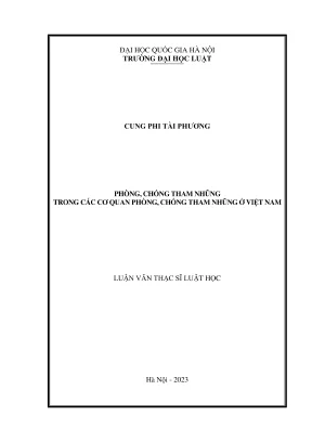 Phòng Chống Tham Nhũng Trong Các Cơ Quan Ở Việt Nam: 