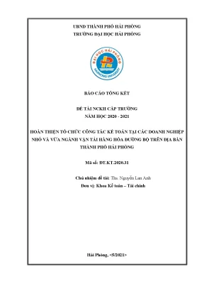 Cải thiện tổ chức kế toán cho doanh nghiệp vận tải nhỏ